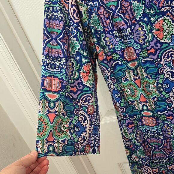 Laundry By Shelli Segal Blue and Green Long Sleeve Dress - Picture 8 of 8